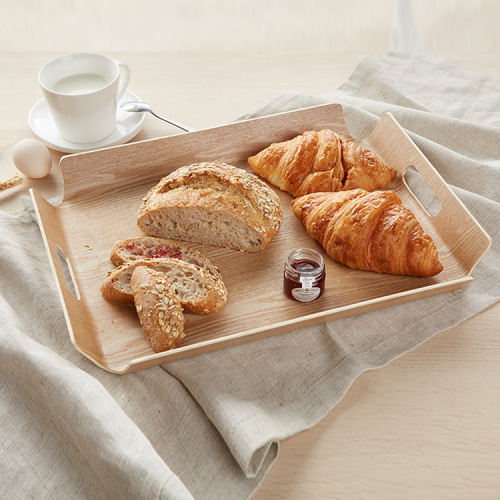 japanese european style hotel baking wooden cake bread plate creative rectangular tea cup tray solid wood serving food plate