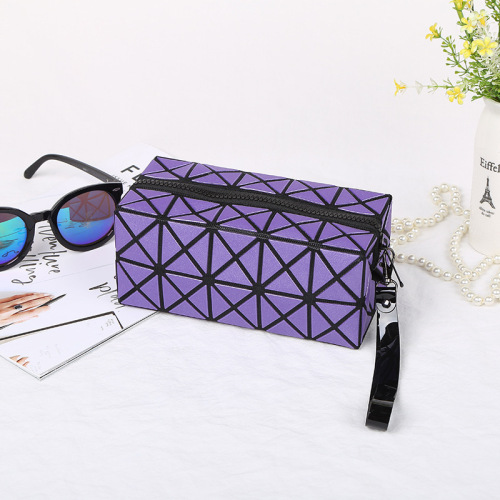 trend cross-border geometric storage octagonal bag cosmetic bag portable clutch creative folding rhombus bag