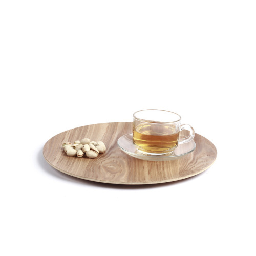 Creative Wooden Dinner Plate Fraxinus Mandshurica Home Kitchen Restaurant Tray European Simple round Tea Tray Cake Snack Plate