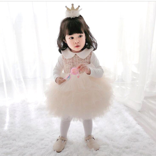 girls‘ dress children‘s princess dress european and american mesh puffy tutu canopy dress baby‘s birthday flower girl