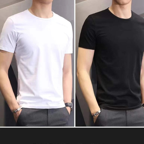 summer men short sleeve t-shirt korean style japanese high school students pure color clean version simple round neck half sleeve loose t-shirt