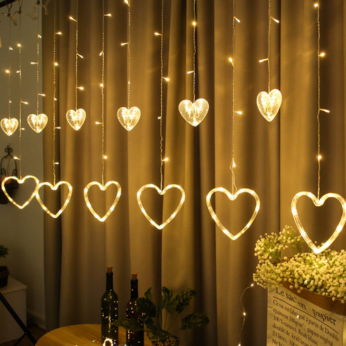 cross-border new arrival led lighting chain love curtain light confession proposal valentine‘s day wedding party ornamental festoon lamp