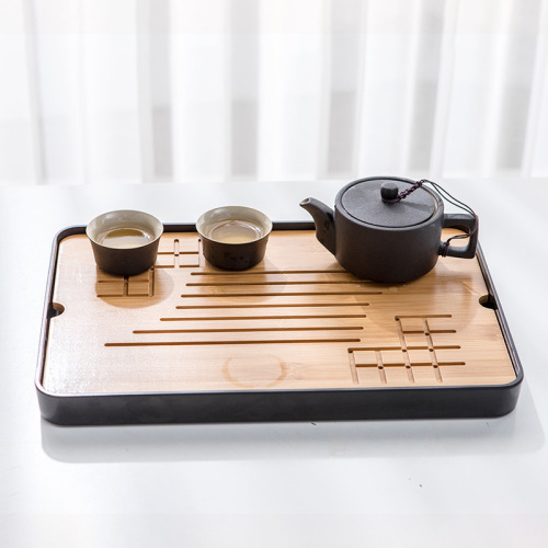 Japanese-Style Simple Bamboo Melamine Portable Tea Tray Insulation Tea Table Travel Household Hotel Dry Pour Tea Tray Wholesale