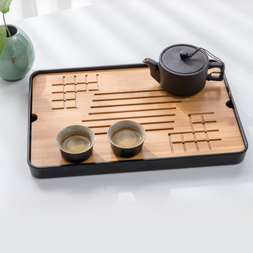 simple japanese anti-scald insulated tea table bamboo melamine tea tray portable travel household hotel dry tea set tray