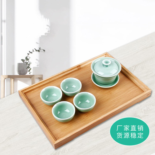 Activity Chinese Bamboo Small Tray Household Bread Tray Rectangular Tea Tray Hotel Restaurant Serving Plate in Stock