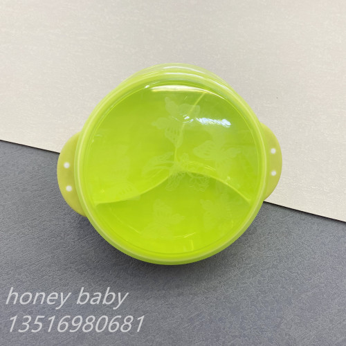 [honey baby] baby tableware suction cup three-grid bowl portable outing infant solid food bowl