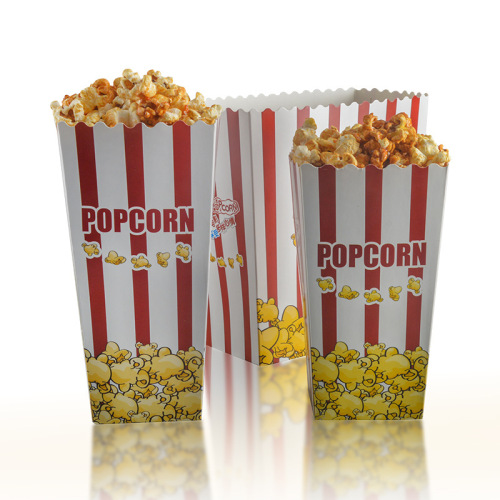 corrugated popcorn box for popcorn carton multi-size food grade cinema ktv popcorn paper bucket