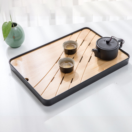 bamboo melamine tea tray manufacturer japanese-style simple anti-scald insulation tea table travel household portable tea set tray customization