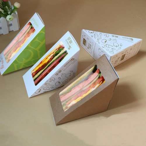 sandwich packing box kraft paper sandwich box transparent window western pastry sandwich packing box