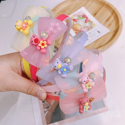 korean style new hair accessories a variety of cartoon lace organza children‘s headband little girl cute sweet headdress