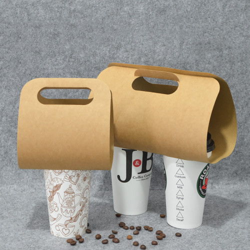 portable cup holder disposable paper cup cover single cup and double cup universal outer kraft paper portable cup holder spot price