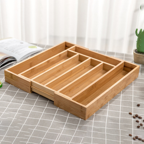 Customized Manufacturer Bamboo Knife and Fork Box Chopsticks Storage and Finishing Wooden Box Heat Insulation Varnish Not Easy to Crack Bamboo Box 