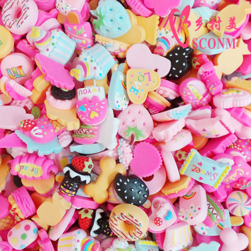 diy lucky bag 500 pcs a pack simulation candy toy series resin accessories cream phone shell slim diy material