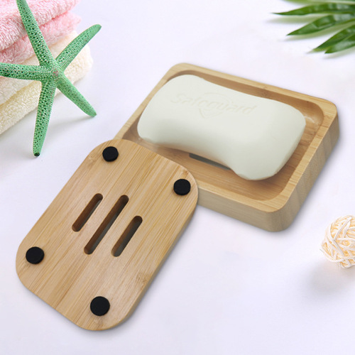 hotel high-grade bamboo soap box household draining soap box manufacturer customization