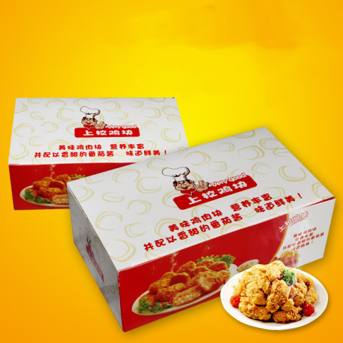 colonel chicken block box disposable coated white cardboard fried chicken leg fries box rectangular color printing chicken rice box