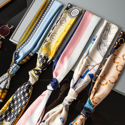 internet celebrity scarf scarf ribbon silk-like korean style versatile thin narrow long scarf factory wholesale
