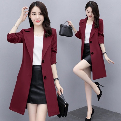 spring and autumn 2022 new trench coat women‘s mid-length british style coat temperament fashion korean loose coat