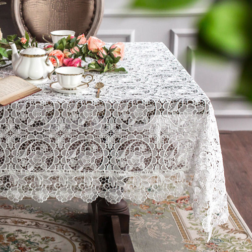 european lace tablecloth rectangular ins coffee table cloth white hollow-out small cover towel embroidered tablecloth nordic table cloth