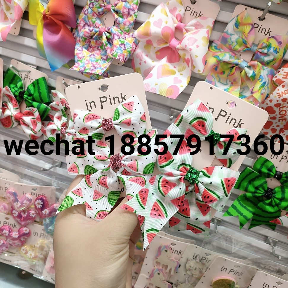 Children's hair accessories printed hair bow clips barrettes factory direct sales