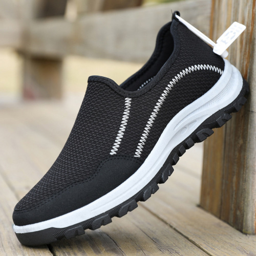 old beijing cloth shoes spring new slip-on soft bottom middle-aged and elderly dad shoes casual breathable cloth shoes