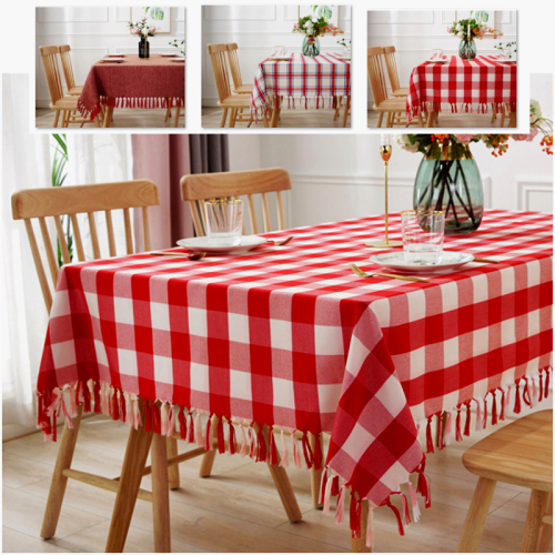 fashion holiday table cloth cotton linen square tablecloth small round table tablecloth coffee table cover cloth small square scarf red plaid customization