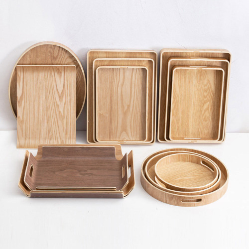 wooden tea tray household tray multi-layer plate kung fu tea set tray tea tray deep tray round rectangular tea tray