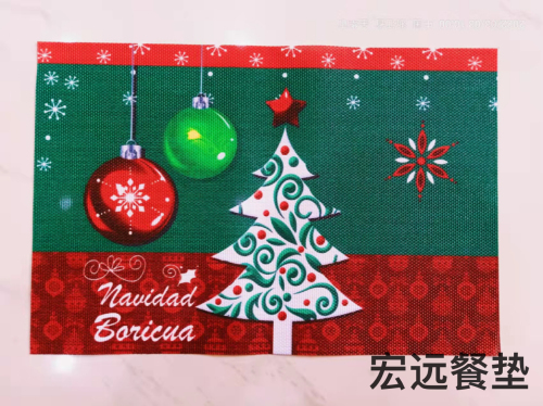 new christmas placemat waterproof and oil-proof placemat factory direct wholesale