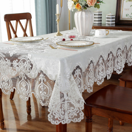 factory wholesale simple modern gold velvet embroidered table cloth table cloth american lace household rectangular coffee table mat
