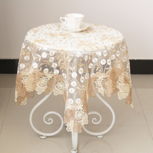 French Style rococo Lace Edge Tablecloth American Transparent Ins Style Cover Towel Coffee Table Internet Celebrity European Style Square round Table Tablecloth 