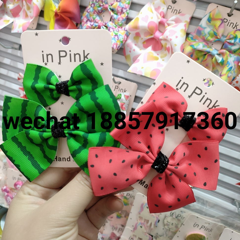 Children's hair accessories printed hair bow clips barrettes factory direct sales