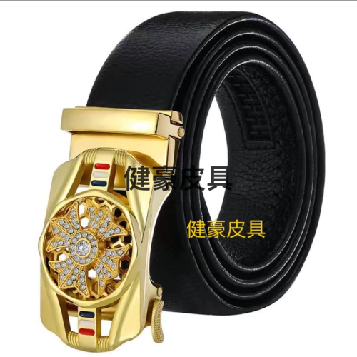 Men‘s Leather Belt Leather Korean Style Trendy Sports Car Leather Edge Belt