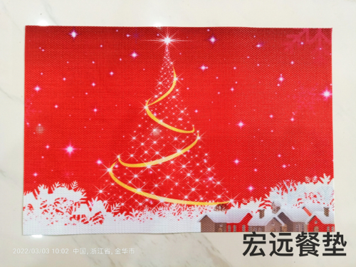 Christmas Placemat Waterproof and Oil-Proof Placemat Factory Direct Sales Wholesale