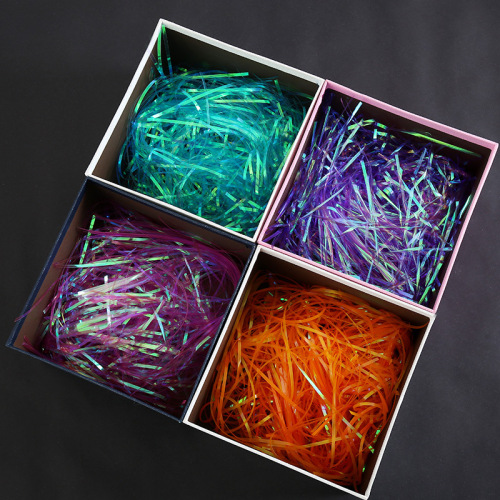 More than 3mm G Colorful Chicken Nest Grass Straight Line Magic Color Silk Raffia Gift Box Packaging Filler Wedding Celebration Decoration