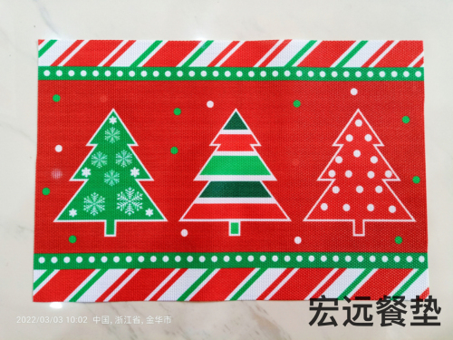 New Christmas Placemat Waterproof and Oil-Proof Placemat Factory Direct Wholesale