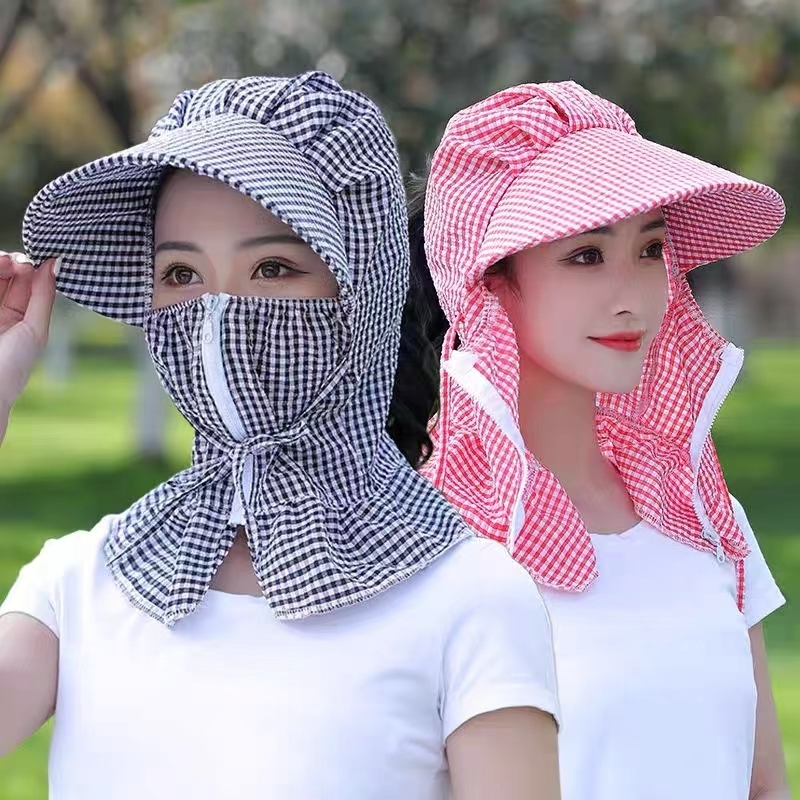 Special sunscreen Hat Women's summer face covering mountaineering and cycling sun outdoor veil full face cooling hat