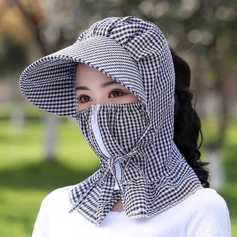 Special sunscreen Hat Women's summer face covering mountaineering and cycling sun outdoor veil full face cooling hat