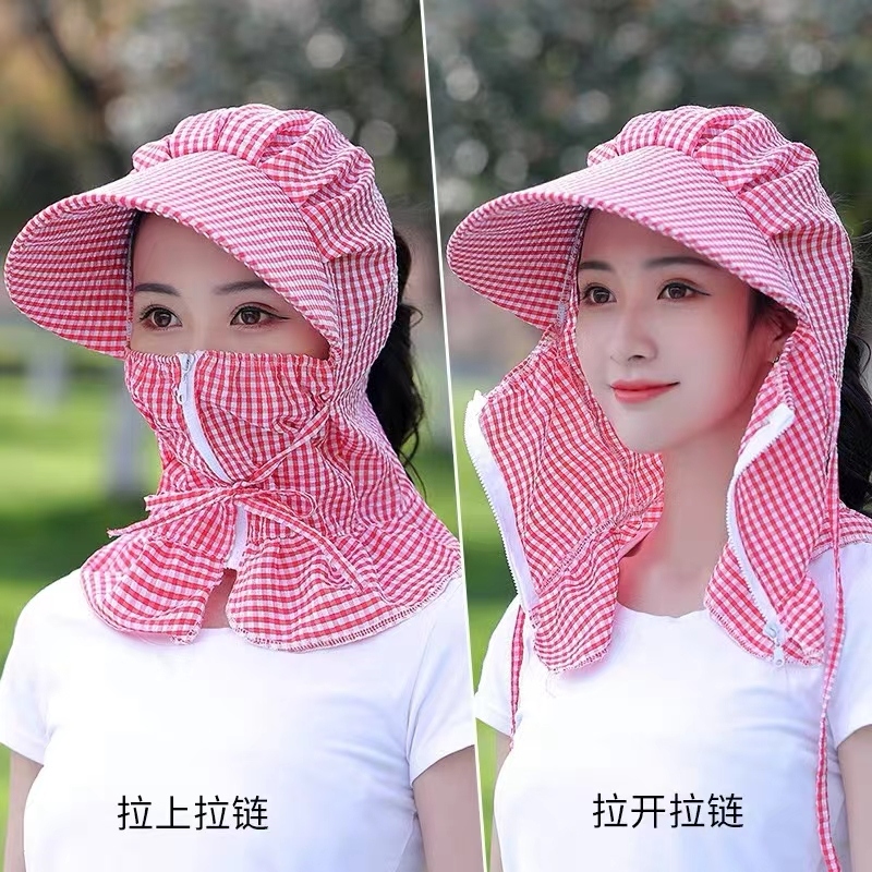 Special sunscreen Hat Women's summer face covering mountaineering and cycling sun outdoor veil full face cooling hat