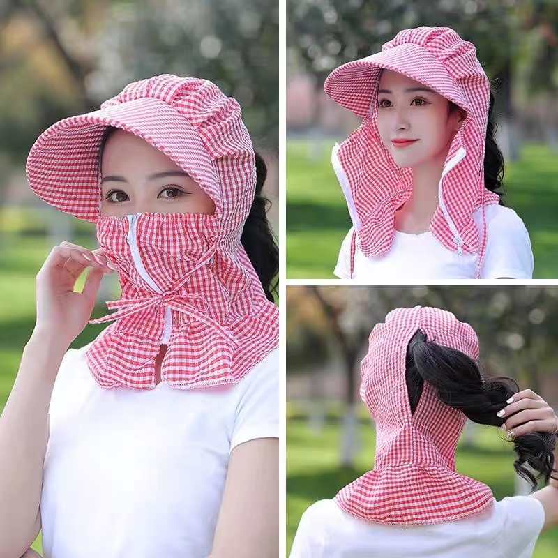 Special sunscreen Hat Women's summer face covering mountaineering and cycling sun outdoor veil full face cooling hat