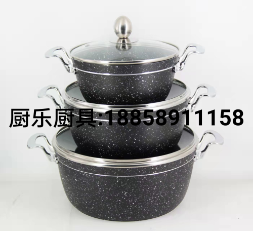 imitation die-casting aluminum pot 6-piece pot set kitchen supplies soup pot stew pot soup non-stick pot foreign trade hot sale wholesale