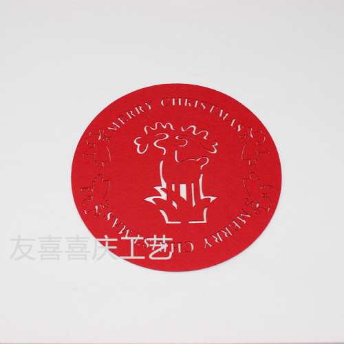 placemat cup mat plate mat round non-woven felt cloth non-woven fabric halloween christmas coaster placemat decoration