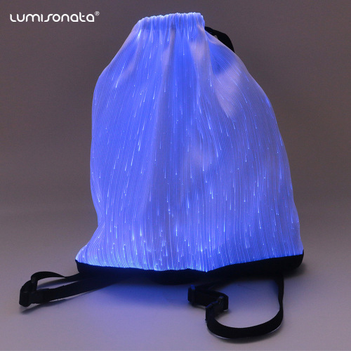 Luminous Fiber Bundle Pocket Backpack Led colorful Color-Changing Drawstring Bag Outdoor Sports Intelligent Luminous Bag 
