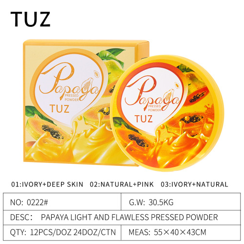 tuz0222 papaya double-layer powder cake light and flawless photosensitive and smooth double-layer powder cake concealer moisturizing oil control foundation