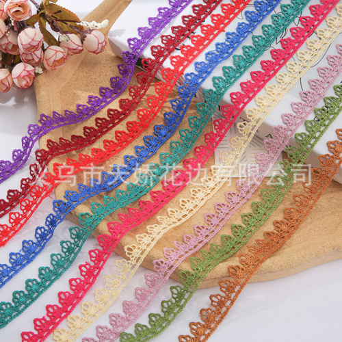 2022 New 1.8cm Water Soluble Lace Color Embroidery Lace DIY Clothing Curtain Textile Accessories