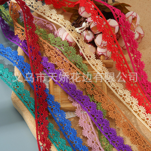 new diy polyester silk lace 1.4cm color water soluble lace curtain clothing decoration textile accessories