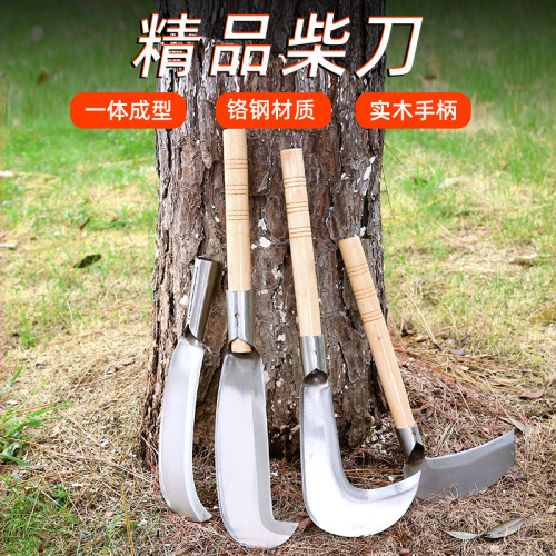 manganese steel sickle grass cutting knife firewood cutting knife farm tools corn cutting outdoor road cutting knife agricultural weeding practical tool