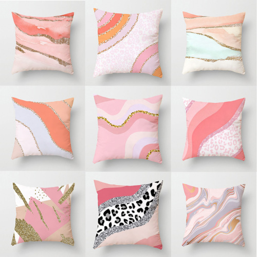 nordic simple pillowcase short plush pink flowing printing home cushion aliexpress home bedroom cushion cover