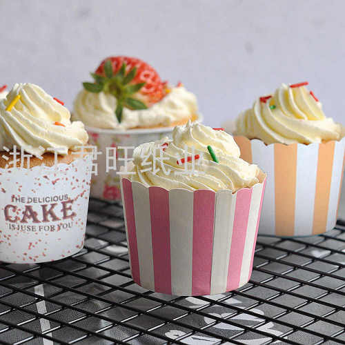 Striped Machine Cup 6cm High Temperature Resistant Cake Paper 50 PCs Disposable Cake Cup Creative Muffin Cup 