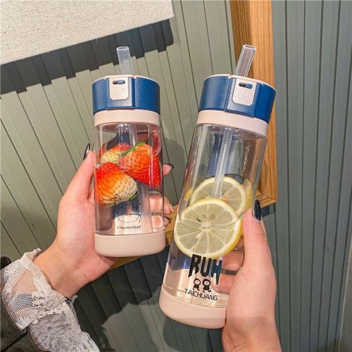 Straw Cup for Girls High-Looking Summer Student Portable Plastic Water Cup for Adults and Pregnant Women Lying and Drinking Only 