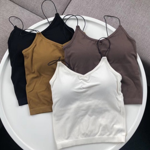 Camisole without Steel Ring Outer Wear with Chest Pad Beauty Back Tube Top Women‘s Comfortable All-Match Spaghetti Strap Inner Wear Base Underwear