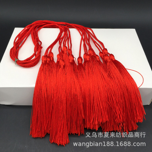 Polyester Double-Headed Braid Tassel Lanyard for Clothing Belt Curtain Rope Hand-Woven Bandage Tassel Hanging Spike 